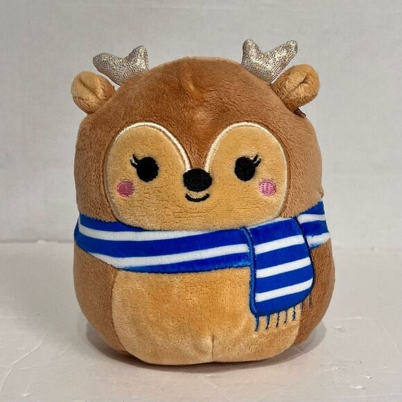 Squishmallows Darla The Reindeer With Blue Scarf  5” - Picture 1 of 4
